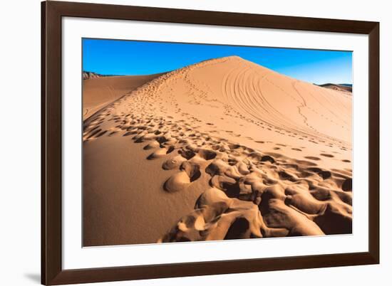 Footprints in Desert in Coral Pink Sand Dunes State Park,Utah-lorcel-Framed Photographic Print