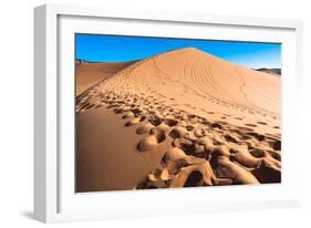 Footprints in Desert in Coral Pink Sand Dunes State Park,Utah-lorcel-Framed Photographic Print