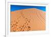 Footprints in Desert in Coral Pink Sand Dunes State Park,Utah-lorcel-Framed Photographic Print