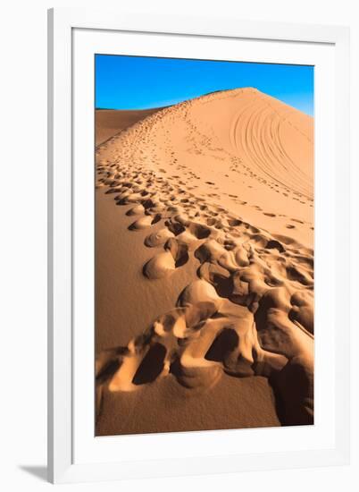 Footprints in Desert in Coral Pink Sand Dunes State Park,Utah-lorcel-Framed Photographic Print