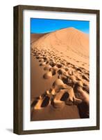 Footprints in Desert in Coral Pink Sand Dunes State Park,Utah-lorcel-Framed Photographic Print