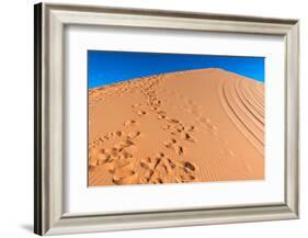 Footprints in Desert in Coral Pink Sand Dunes State Park,Utah-lorcel-Framed Photographic Print