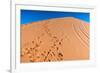 Footprints in Desert in Coral Pink Sand Dunes State Park,Utah-lorcel-Framed Photographic Print