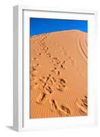 Footprints in Desert in Coral Pink Sand Dunes State Park,Utah-lorcel-Framed Photographic Print