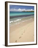 Footprints in Sand on Natadola Beach, Coral Coast, Viti Levu, Fiji, South Pacific-David Wall-Framed Premium Photographic Print