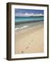 Footprints in Sand on Natadola Beach, Coral Coast, Viti Levu, Fiji, South Pacific-David Wall-Framed Photographic Print