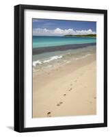 Footprints in Sand on Natadola Beach, Coral Coast, Viti Levu, Fiji, South Pacific-David Wall-Framed Photographic Print