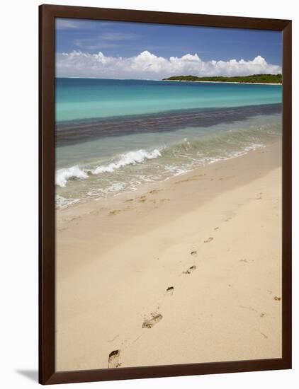 Footprints in Sand on Natadola Beach, Coral Coast, Viti Levu, Fiji, South Pacific-David Wall-Framed Photographic Print