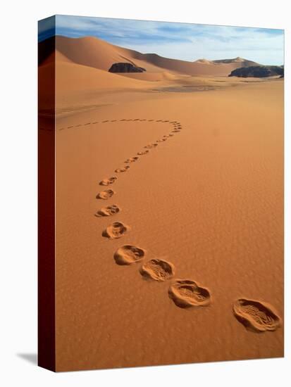 Footprints in sand-Frans Lemmens-Stretched Canvas