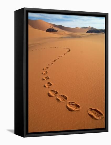 Footprints in sand-Frans Lemmens-Framed Stretched Canvas