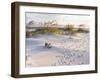 Footprints in the Sand at Sunset in the Dunes of Pensacola Beach, Florida.-forestpath-Framed Premium Photographic Print