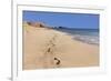 Footprints in the sand, Playa Papagayo beach, near Playa Blanca, Lanzarote, Canary Islands, Spain-Markus Lange-Framed Photographic Print