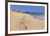 Footprints in the sand, Playa Papagayo beach, near Playa Blanca, Lanzarote, Canary Islands, Spain-Markus Lange-Framed Photographic Print