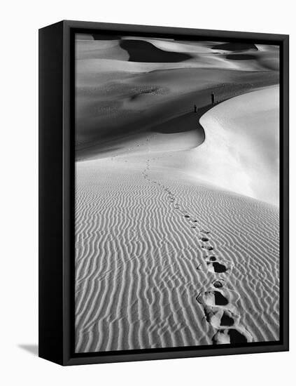 Footprints on Desert Dunes-Bettmann-Framed Stretched Canvas