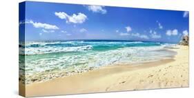 Footprints on the beach, Cancun, Mexico-Panoramic Images-Stretched Canvas