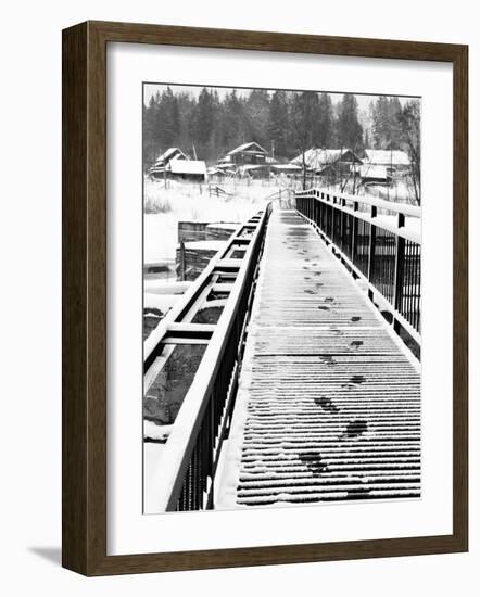 Footprints on the Bridge, Somino Village, Leningrad Region, Russia-Nadia Isakova-Framed Photographic Print