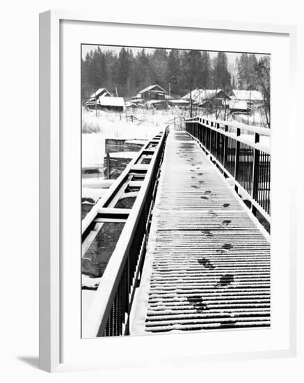 Footprints on the Bridge, Somino Village, Leningrad Region, Russia-Nadia Isakova-Framed Photographic Print