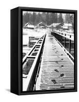 Footprints on the Bridge, Somino Village, Leningrad Region, Russia-Nadia Isakova-Framed Stretched Canvas