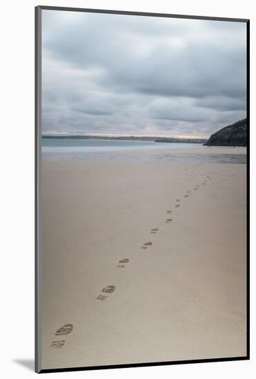 Footsteps in the Sand, Carbis Bay Beach, St. Ives, Cornwall, England, United Kingdom, Europe-Mark Doherty-Mounted Photographic Print