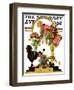 "Fop, Dog, and Flowers," Saturday Evening Post Cover, April 19, 1930-Joseph Christian Leyendecker-Framed Giclee Print