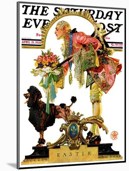 "Fop, Dog, and Flowers," Saturday Evening Post Cover, April 19, 1930-Joseph Christian Leyendecker-Mounted Giclee Print