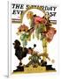 "Fop, Dog, and Flowers," Saturday Evening Post Cover, April 19, 1930-Joseph Christian Leyendecker-Framed Giclee Print