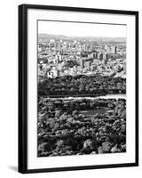 For a Baseball Field in Central Parc at Sunset, Manhattan, NYC, US, Black and White Photography-Philippe Hugonnard-Framed Photographic Print