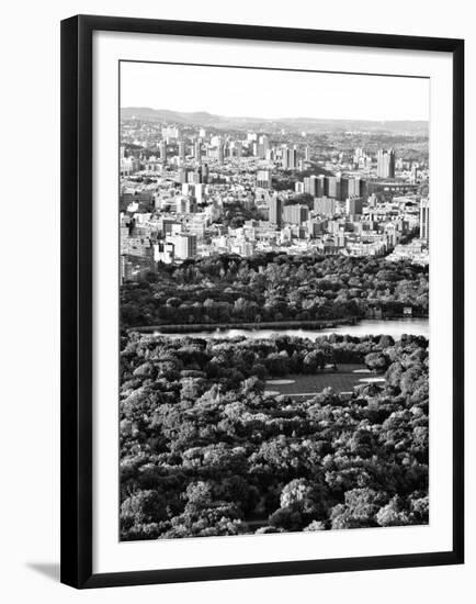 For a Baseball Field in Central Parc at Sunset, Manhattan, NYC, US, Black and White Photography-Philippe Hugonnard-Framed Premium Photographic Print