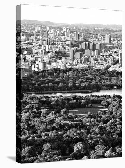 For a Baseball Field in Central Parc at Sunset, Manhattan, NYC, US, Black and White Photography-Philippe Hugonnard-Stretched Canvas