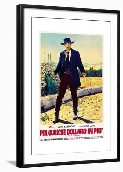 For a Few Dollars More (aka Per Qualche Dollaro In Piu), Lee Van Cleef on Italian poster art, 1965-null-Framed Premium Giclee Print