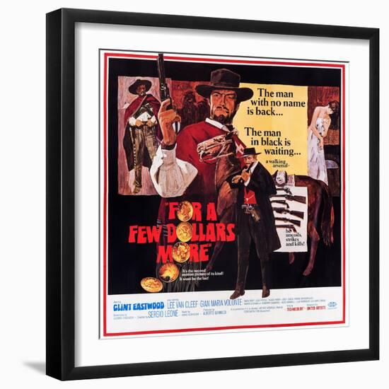 For a Few Dollars More, Clint Eastwood, Lee Van Cleef, 1965-null-Framed Art Print