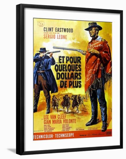 For a Few Dollars More, Clint Eastwood on French Poster Art, 1965-null-Framed Art Print