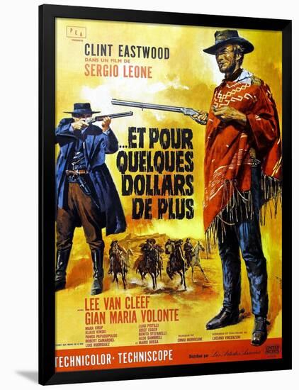 For a Few Dollars More, Clint Eastwood on French Poster Art, 1965-null-Framed Art Print