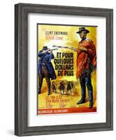 For a Few Dollars More, Clint Eastwood on French Poster Art, 1965-null-Framed Art Print