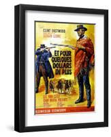 For a Few Dollars More, Clint Eastwood on French Poster Art, 1965-null-Framed Art Print