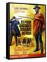 For a Few Dollars More, Clint Eastwood on French Poster Art, 1965-null-Framed Stretched Canvas