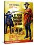 For a Few Dollars More, Clint Eastwood on French Poster Art, 1965-null-Stretched Canvas