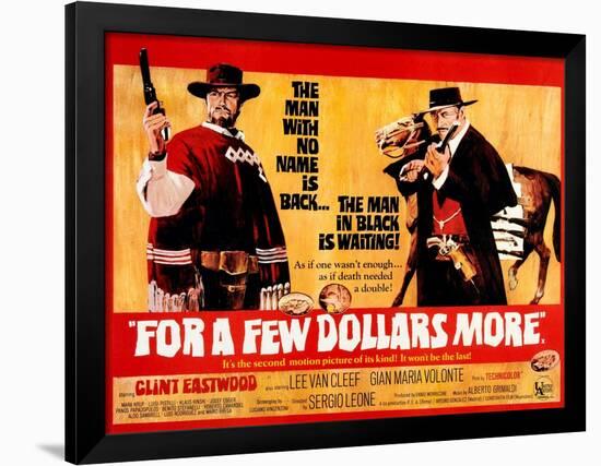 For a Few Dollars More, L-R, Clint Eastwood, Lee Van Cleef, 1965-null-Framed Poster