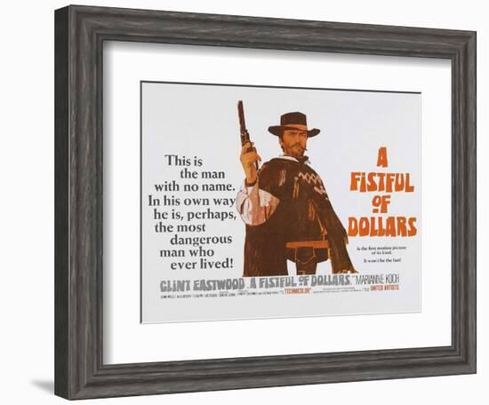 For a Few Dollars More, UK Movie Poster, 1966-null-Framed Art Print