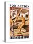 For Action, Enlist in the Air Service-Otho Cushing-Stretched Canvas