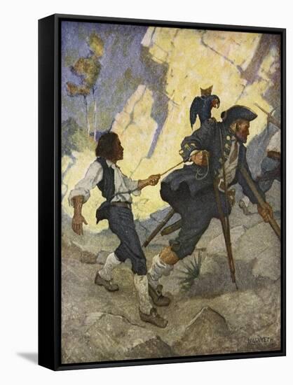 For all the world, I was led like a dancing bear an illustration from 'Treasure Island' by Robert L-Newell Convers Wyeth-Framed Stretched Canvas