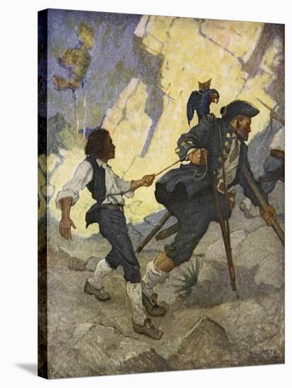 For all the world, I was led like a dancing bear an illustration from 'Treasure Island' by Robert L-Newell Convers Wyeth-Stretched Canvas