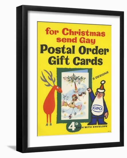 For Christmas Send Gay Postal Order Gift Cards, 4D Each with Envelope-null-Framed Art Print