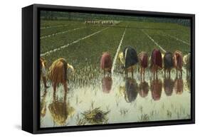 For Eighty Pennies-Angelo Morbelli-Framed Stretched Canvas