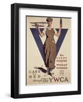 For Every Fighter a Woman Worker, 1st World War Ywca Propaganda Poster-Adolph Treidler-Framed Giclee Print