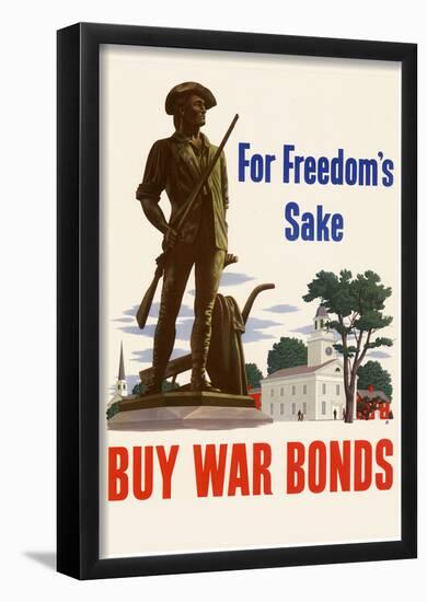 For Freedom's Sake Buy War Bonds WWII War Propaganda Art Print Poster-null-Framed Poster