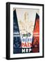 For Liberty and Peace', Poster by the 'Mouvement Republicain Populaire', C.1945-50-null-Framed Giclee Print