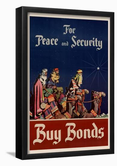 For Peace and Security Buy Bonds WWII War Propaganda Art Print Poster-null-Framed Poster