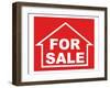 For Sale Sign-arrow123-Framed Art Print