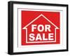 For Sale Sign-arrow123-Framed Art Print